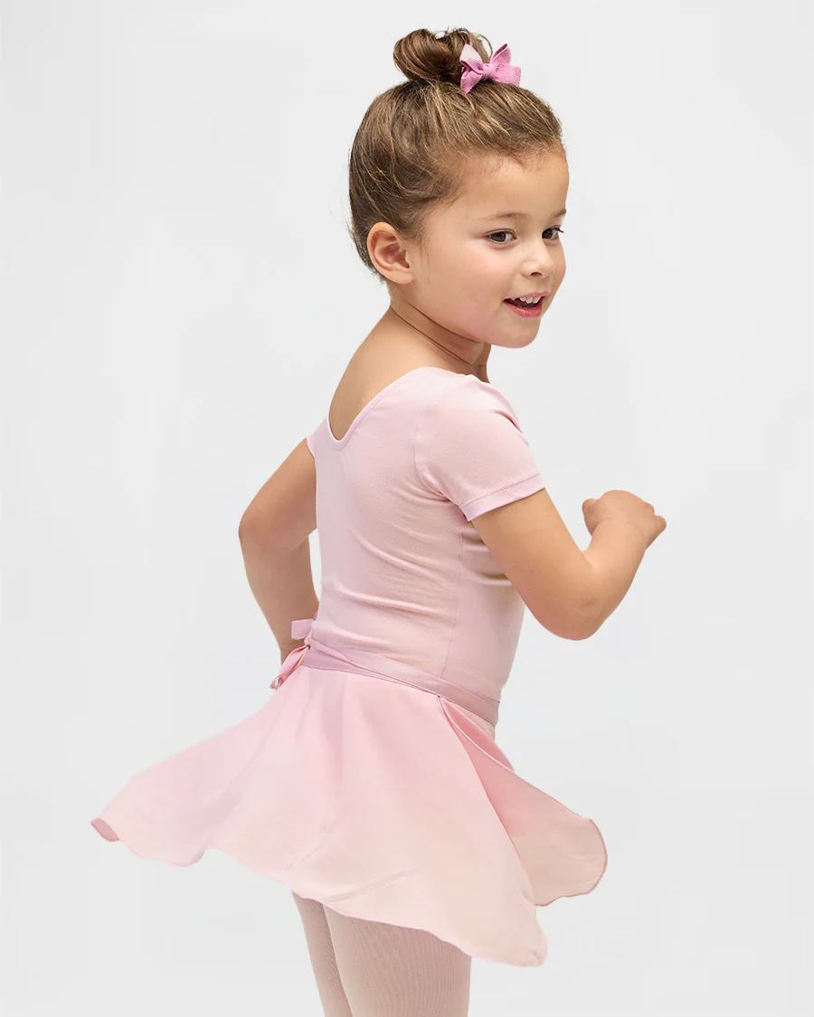 Girls Ballet Leotard Starter Kit (Short Sleeves Leotard & Tie Skirt & Tights) - Image 3