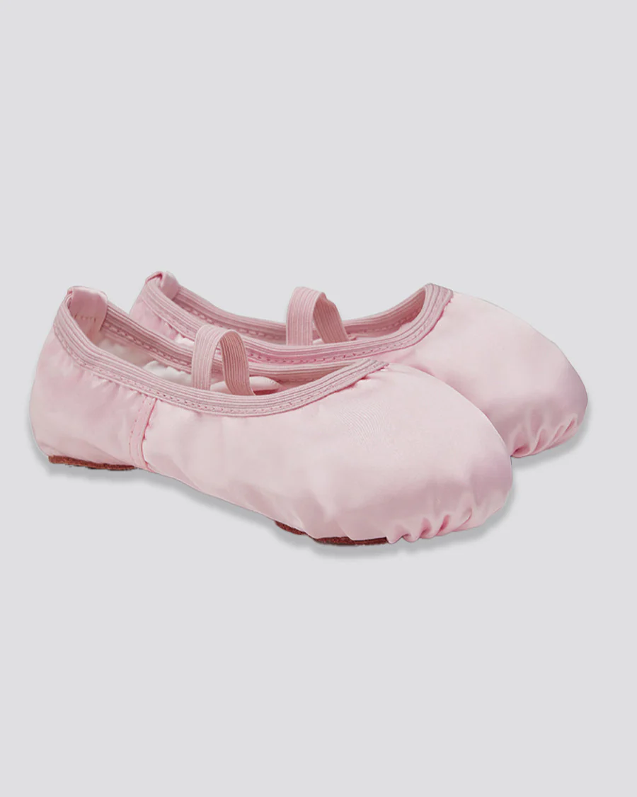 Kids Satin Ballet Shoes with Ribbon - Image 4