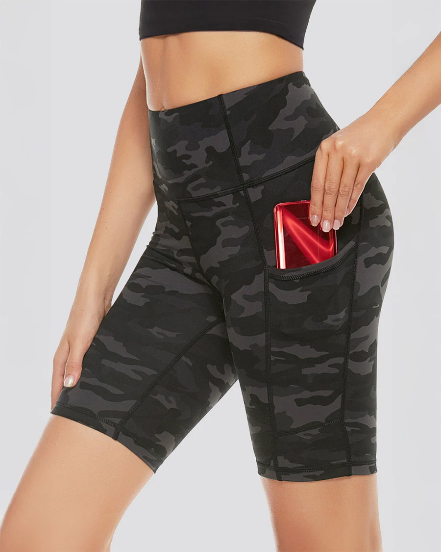 Essential High Waisted Yoga Shorts 8" - Image 3