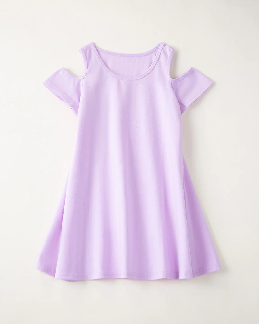 Girls Cold Shoulder Tunic A-Line Twirly Dress - Image 4