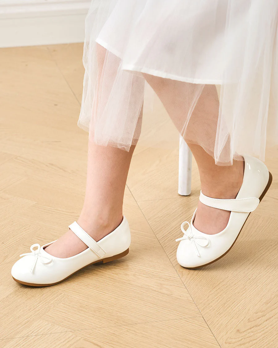 Girls Classic Mary Jane Flats with Bows - Image 4