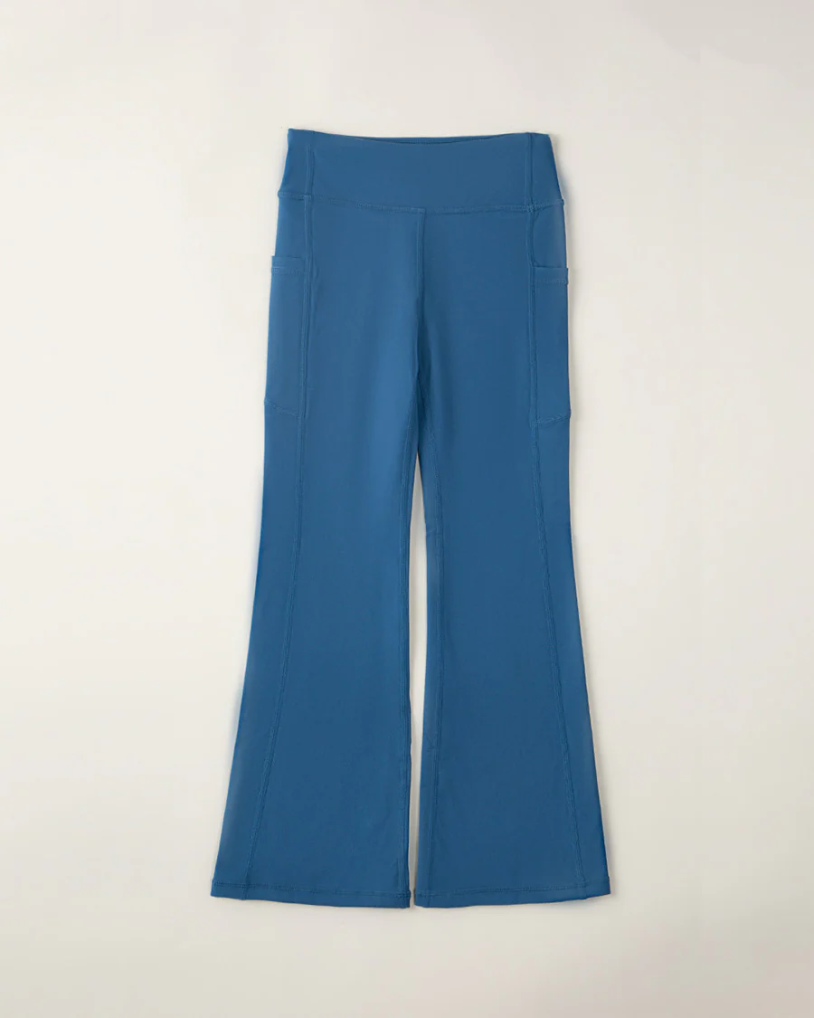 Girls Flare Leggings with 2 Pockets High Waisted - Image 3