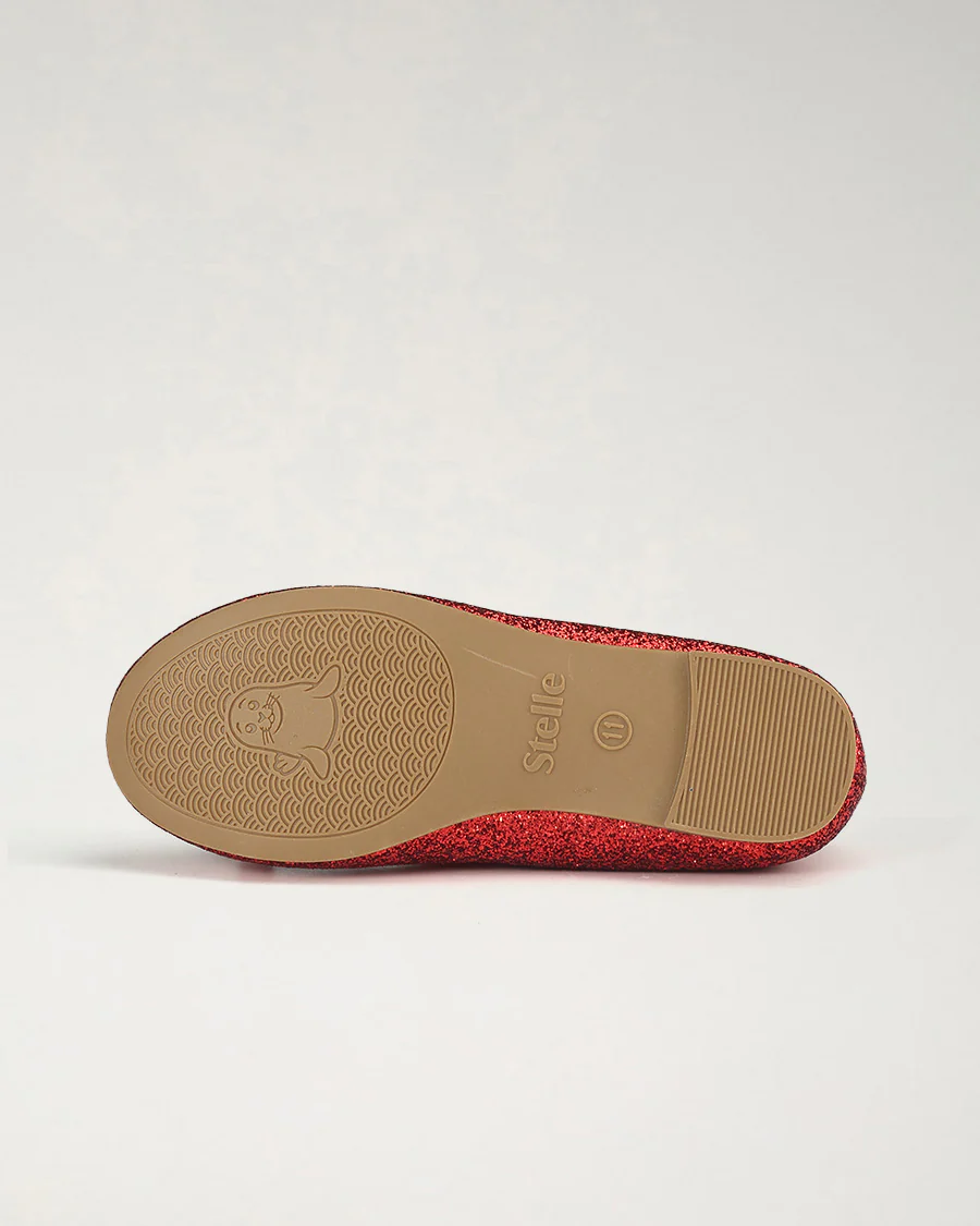 Girls Glitter Mary Jane Flats with Pearl Bows - Image 3