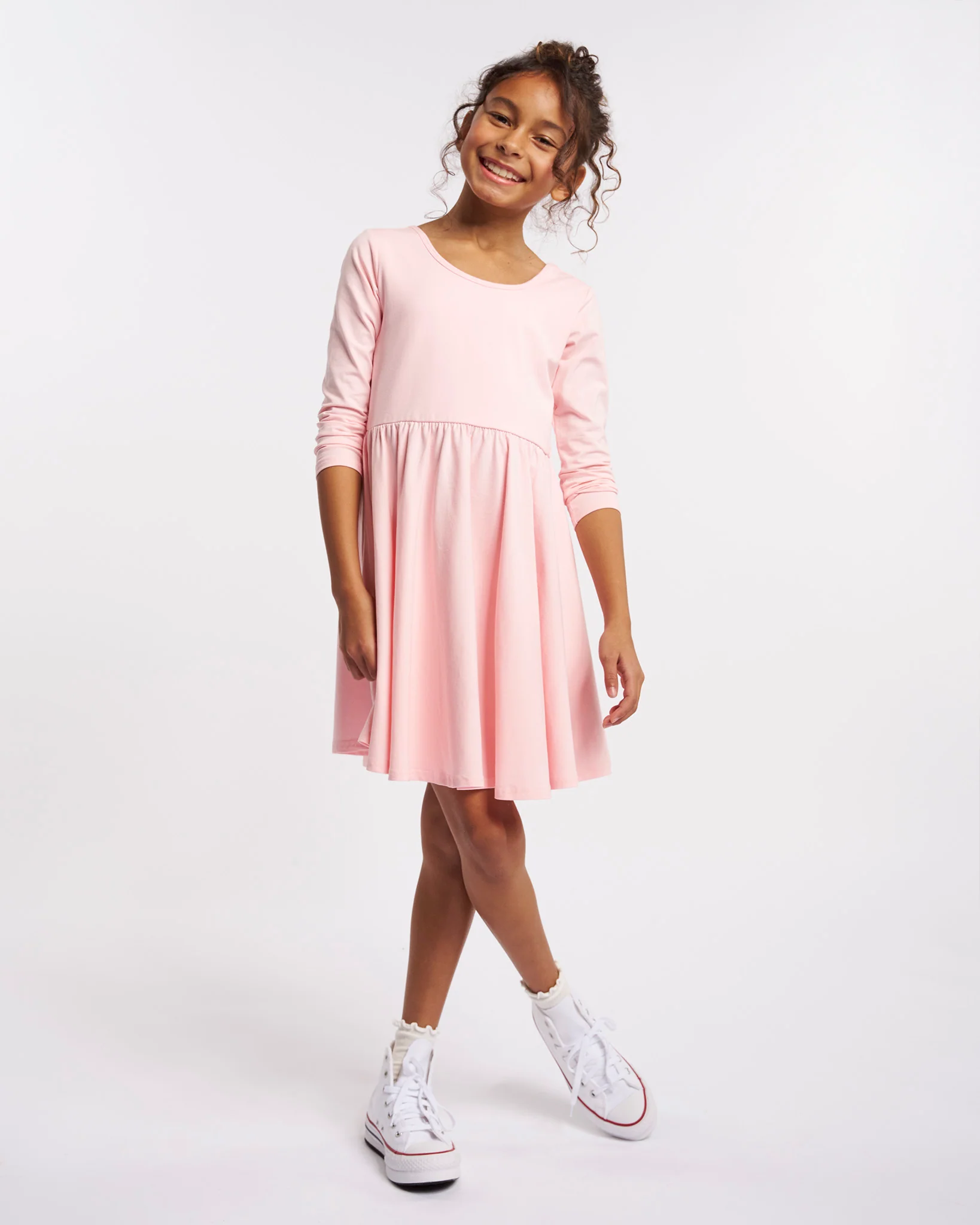 Girls Long Sleeve A-Line Twirly Dress - Image 3