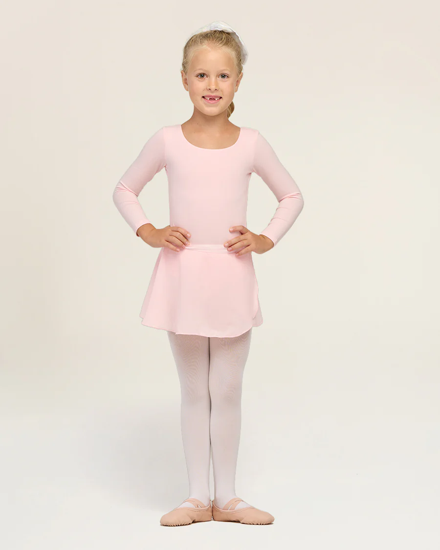 Girls Ballet Leotard Starter Kit (Long Sleeves Leotard & Tie Chiffon Skirt & Tights) - Image 4