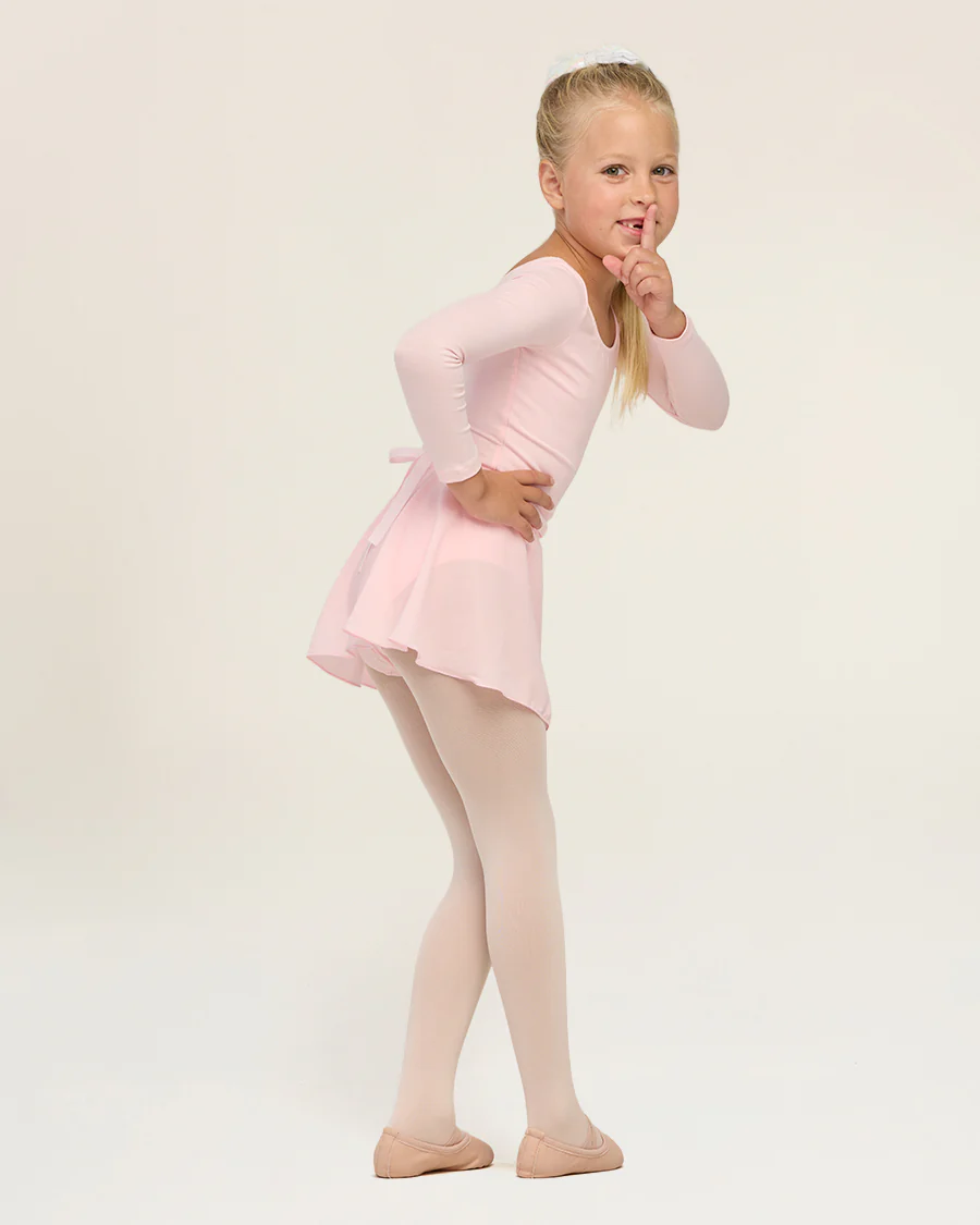 Girls Ballet Leotard Starter Kit (Long Sleeves Leotard & Tie Chiffon Skirt & Tights) - Image 5