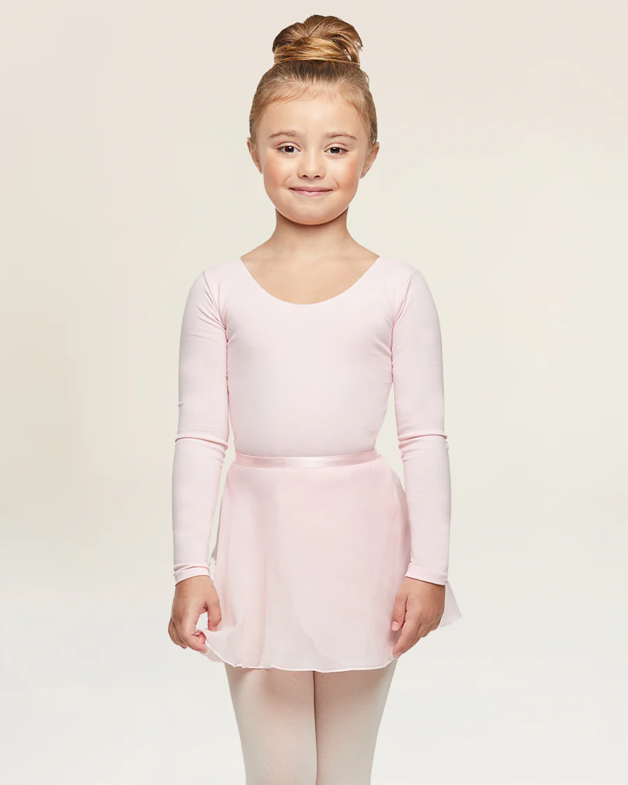Girls Ballet Leotard Starter Kit (Long Sleeves Leotard & Tie Chiffon Skirt & Tights) - Image 6