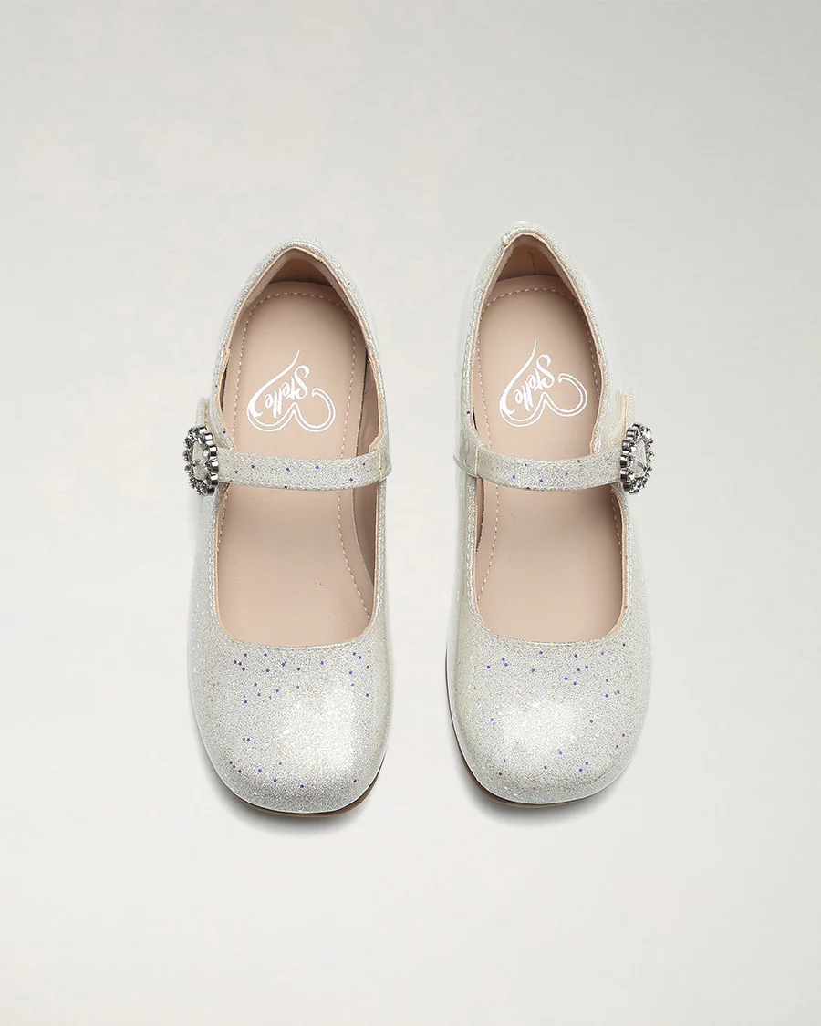 Girls Dress Mary Jane Shoes with Embellished Buckles - Image 3