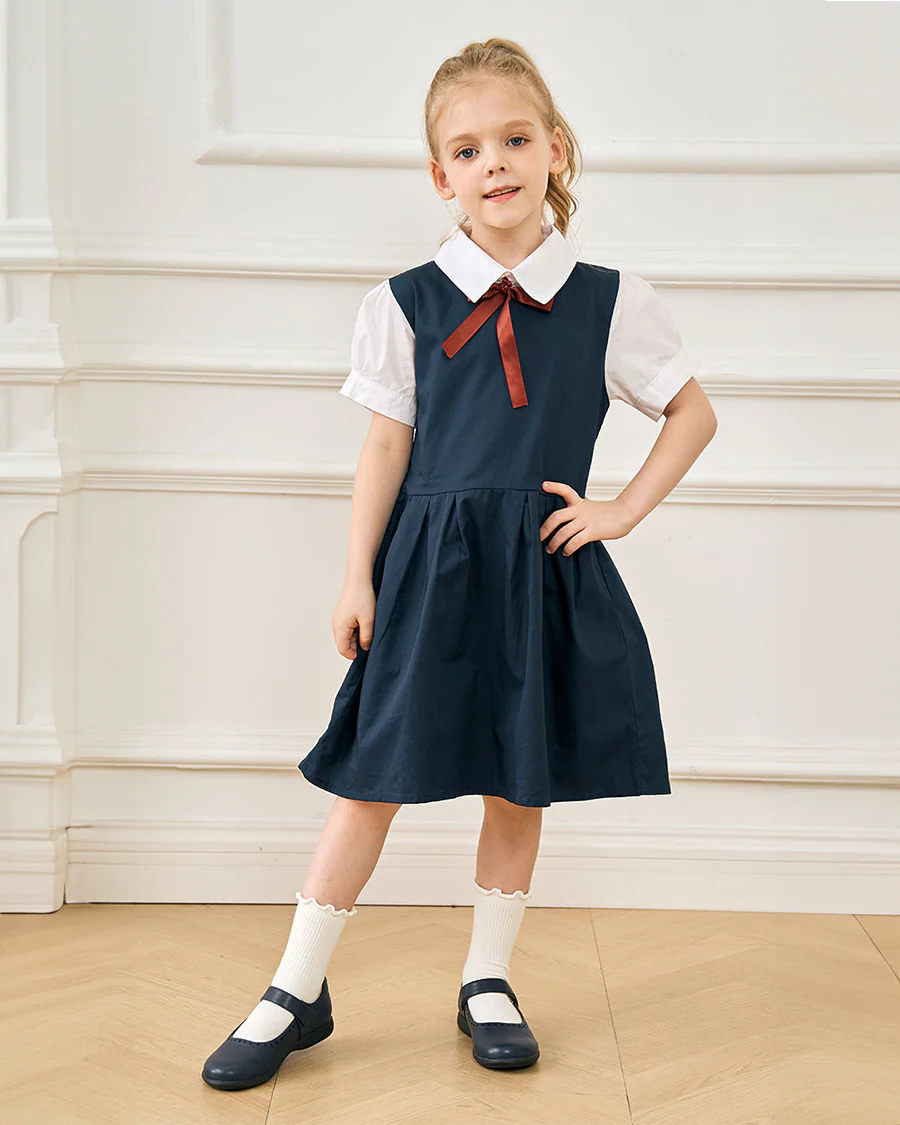 Girls Uniform Mary Jane Shoes with Perforated Trim - Image 3