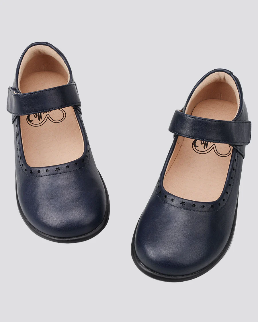 Girls Uniform Mary Jane Shoes with Perforated Trim - Image 4