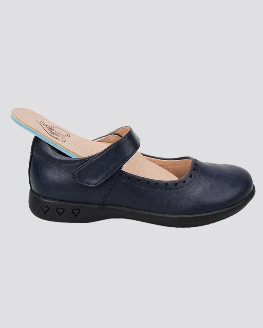 Girls Uniform Mary Jane Shoes with Perforated Trim - Image 5