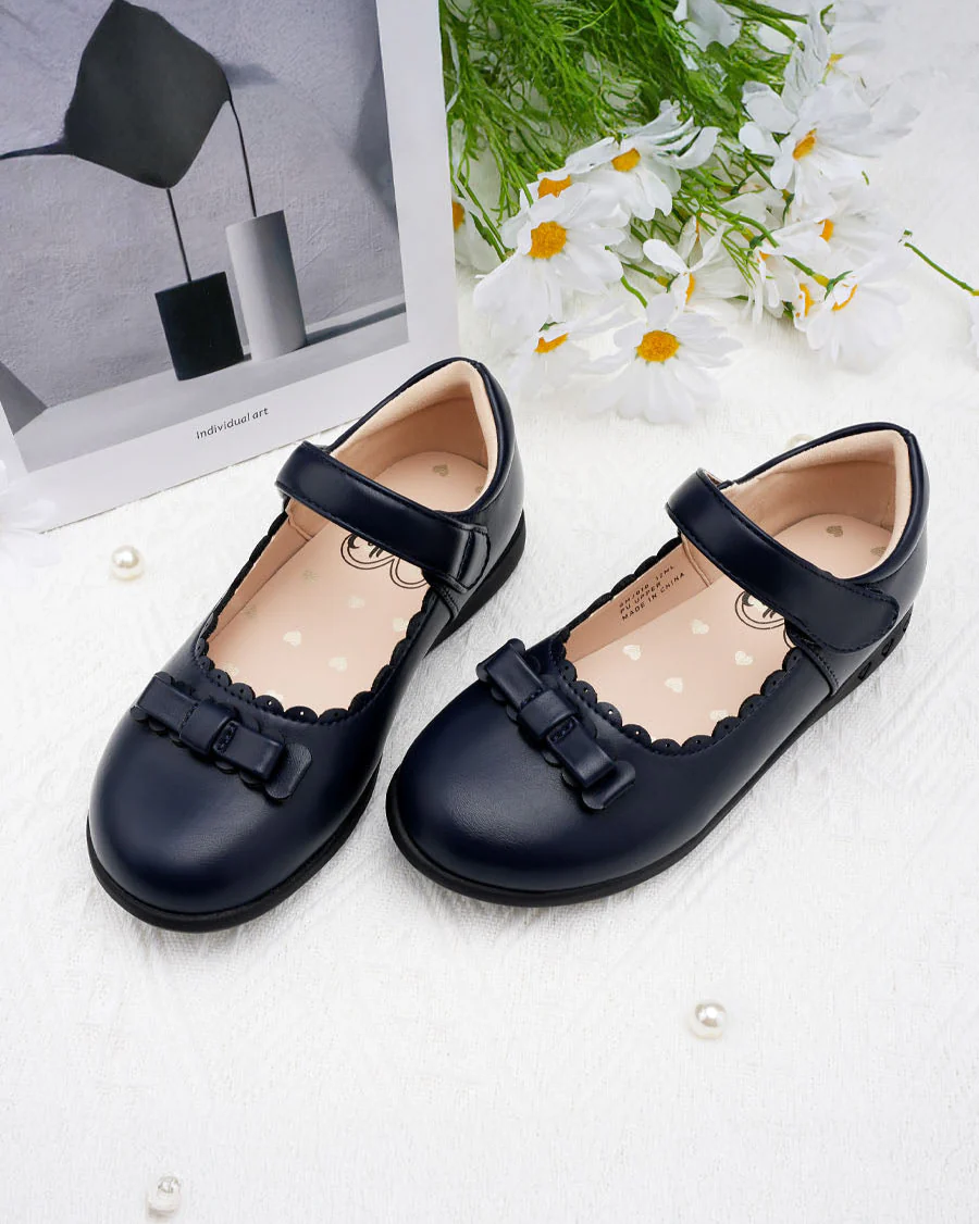 Girls Mary Jane School Shoes | Flat Dress Shoes with Strap - Image 3