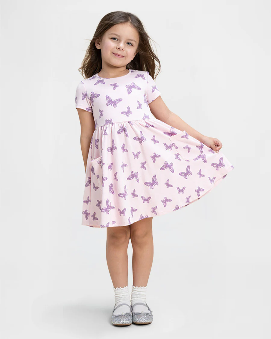 Girls Cotton Skater Dress - Image 5