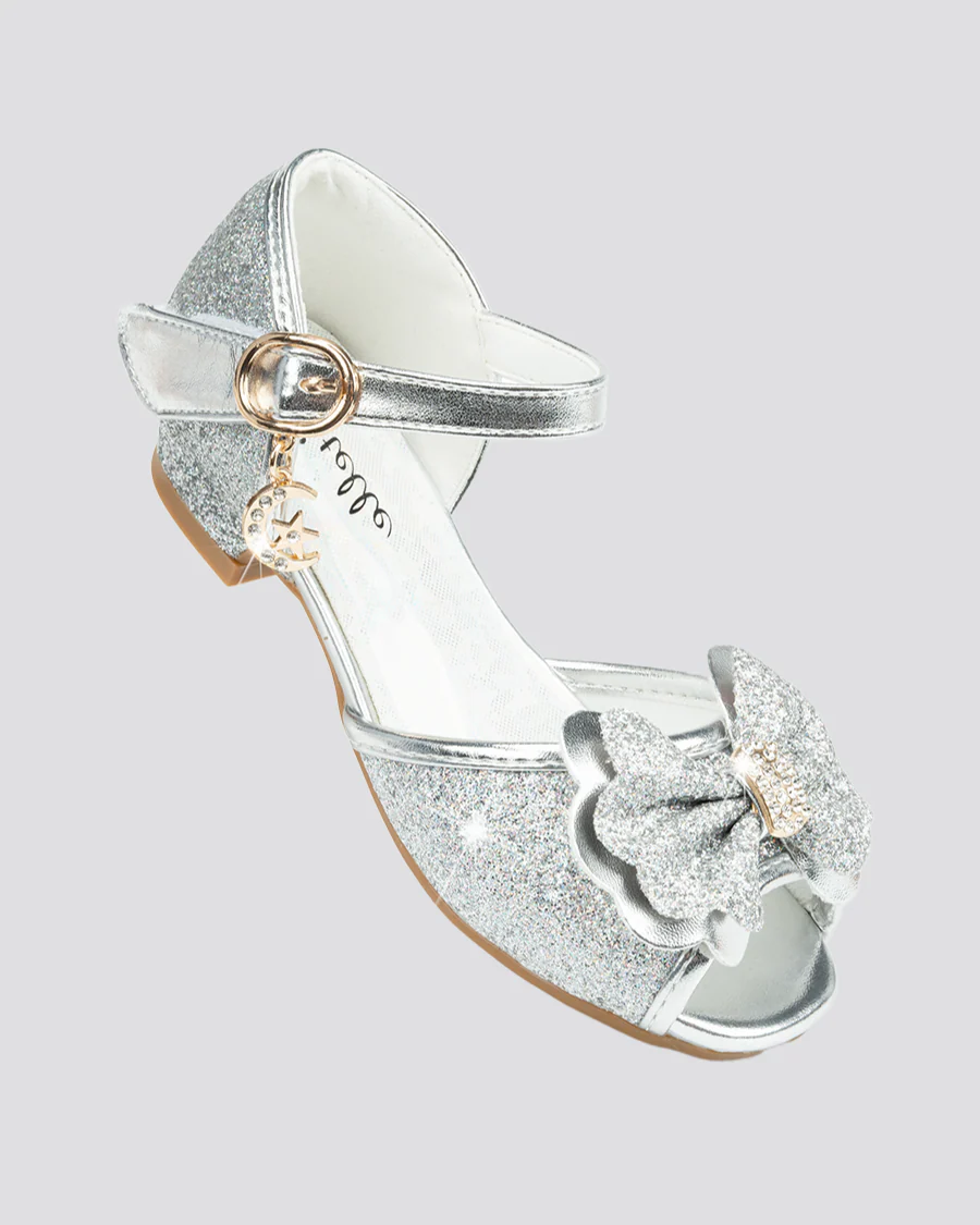 Girls Sparkly Princess Low Heels Sandals - Image 3