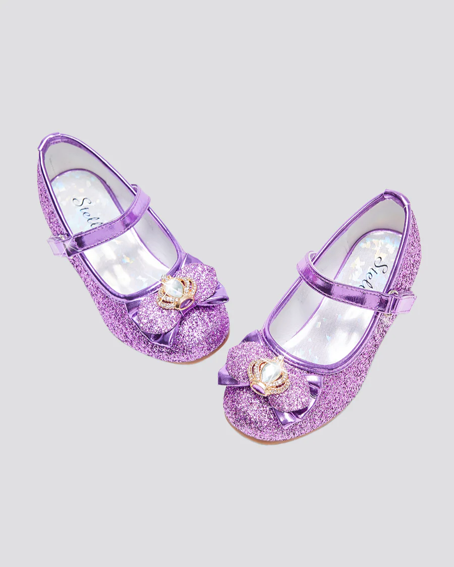Girls Crown Glitter Mary Jane Dress Shoes - Image 3