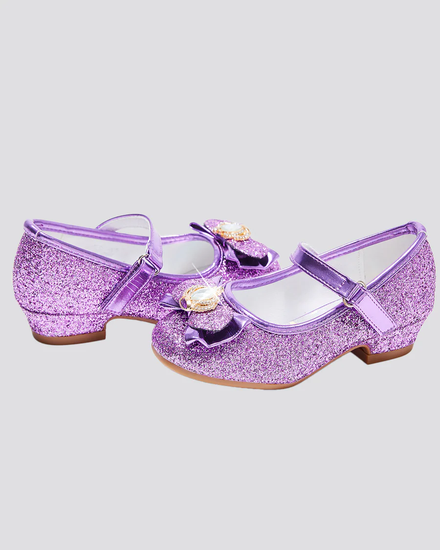 Girls Crown Glitter Mary Jane Dress Shoes - Image 4