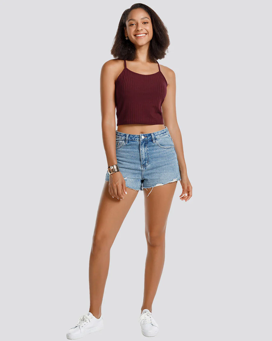 Ribbed Knit Cami Crop Top - Image 3