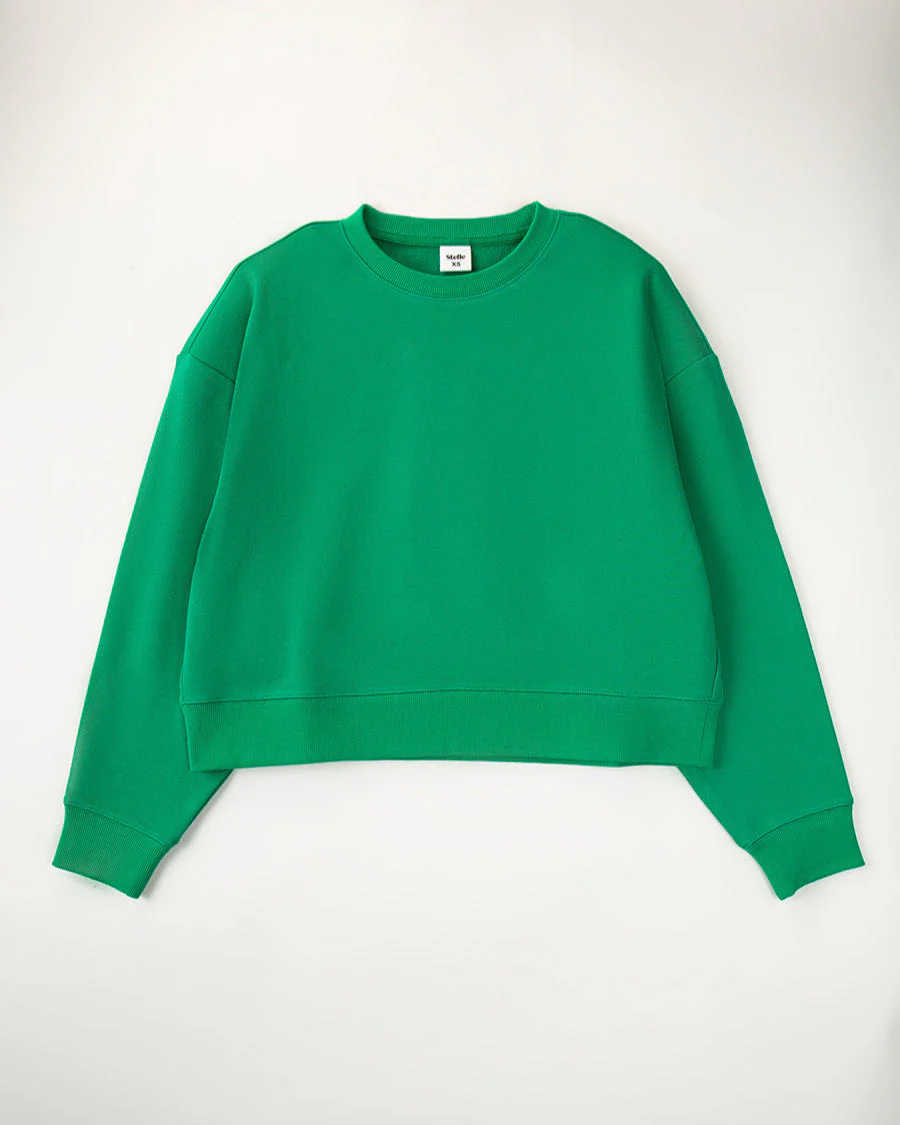 Oversized Cropped Crewneck Sweatshirt - Image 5