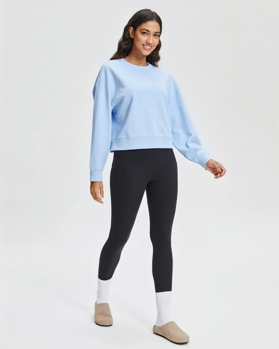 Oversized Cropped Crewneck Sweatshirt - Image 4