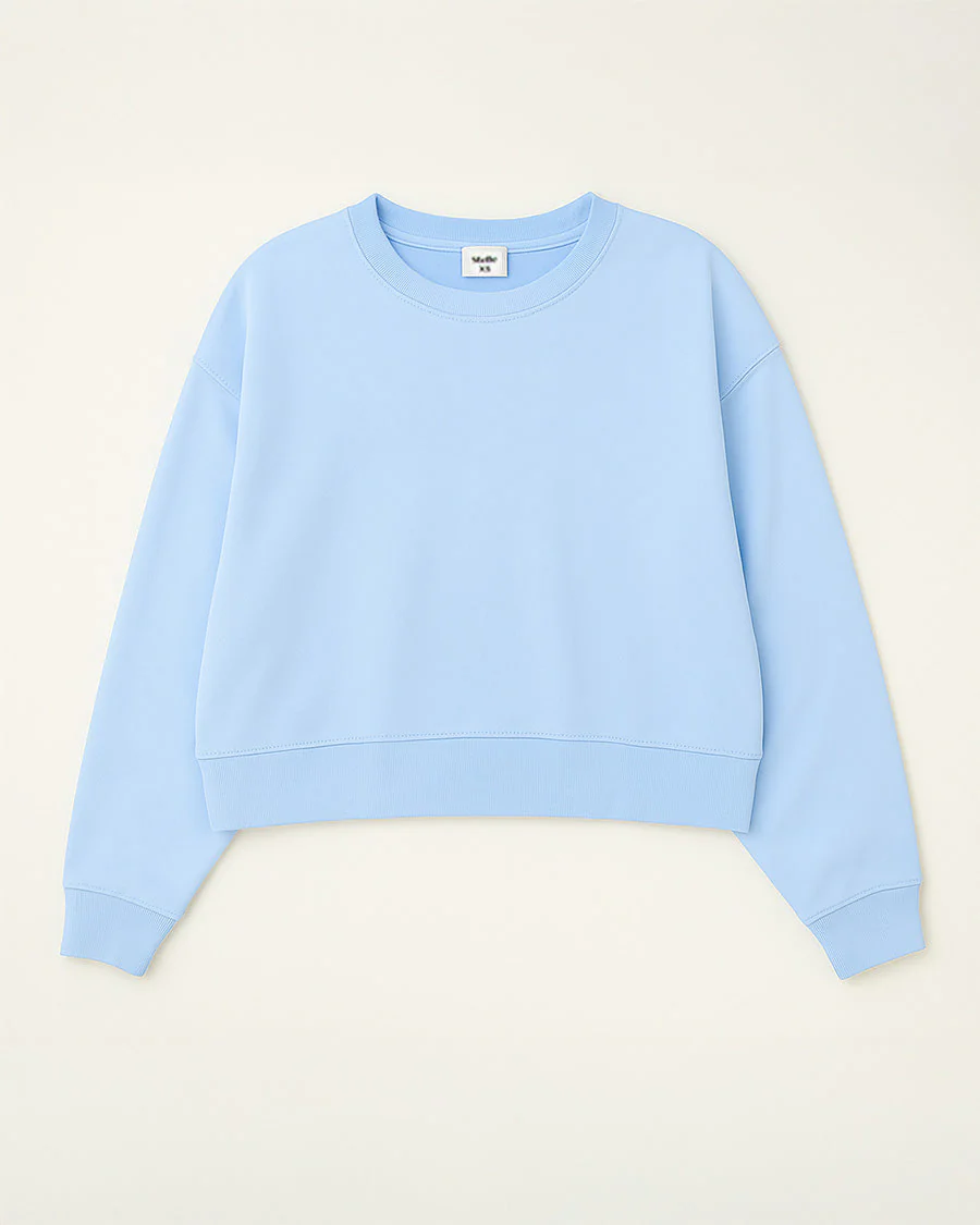 Oversized Cropped Crewneck Sweatshirt - Image 5