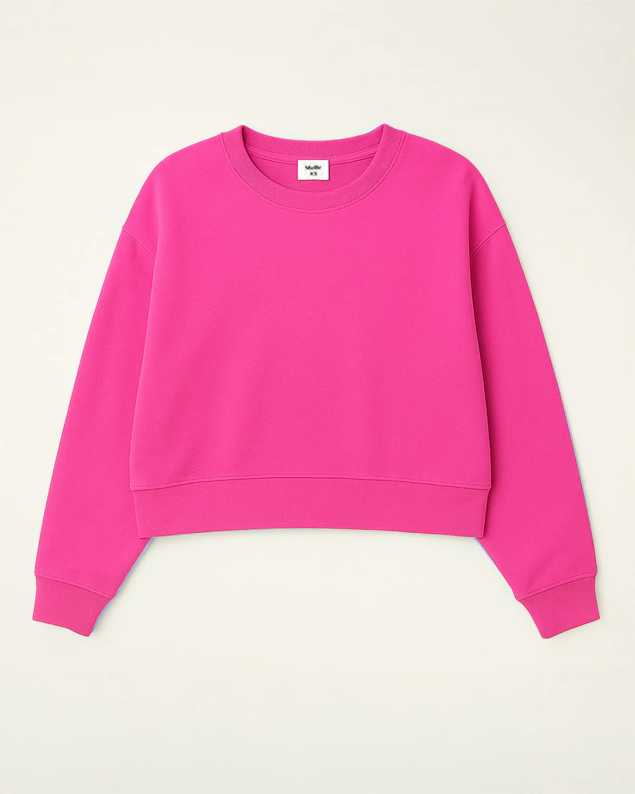 Oversized Cropped Crewneck Sweatshirt - Image 3