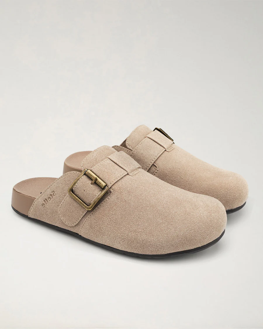 Square Buckle Suede Clogs - Image 3