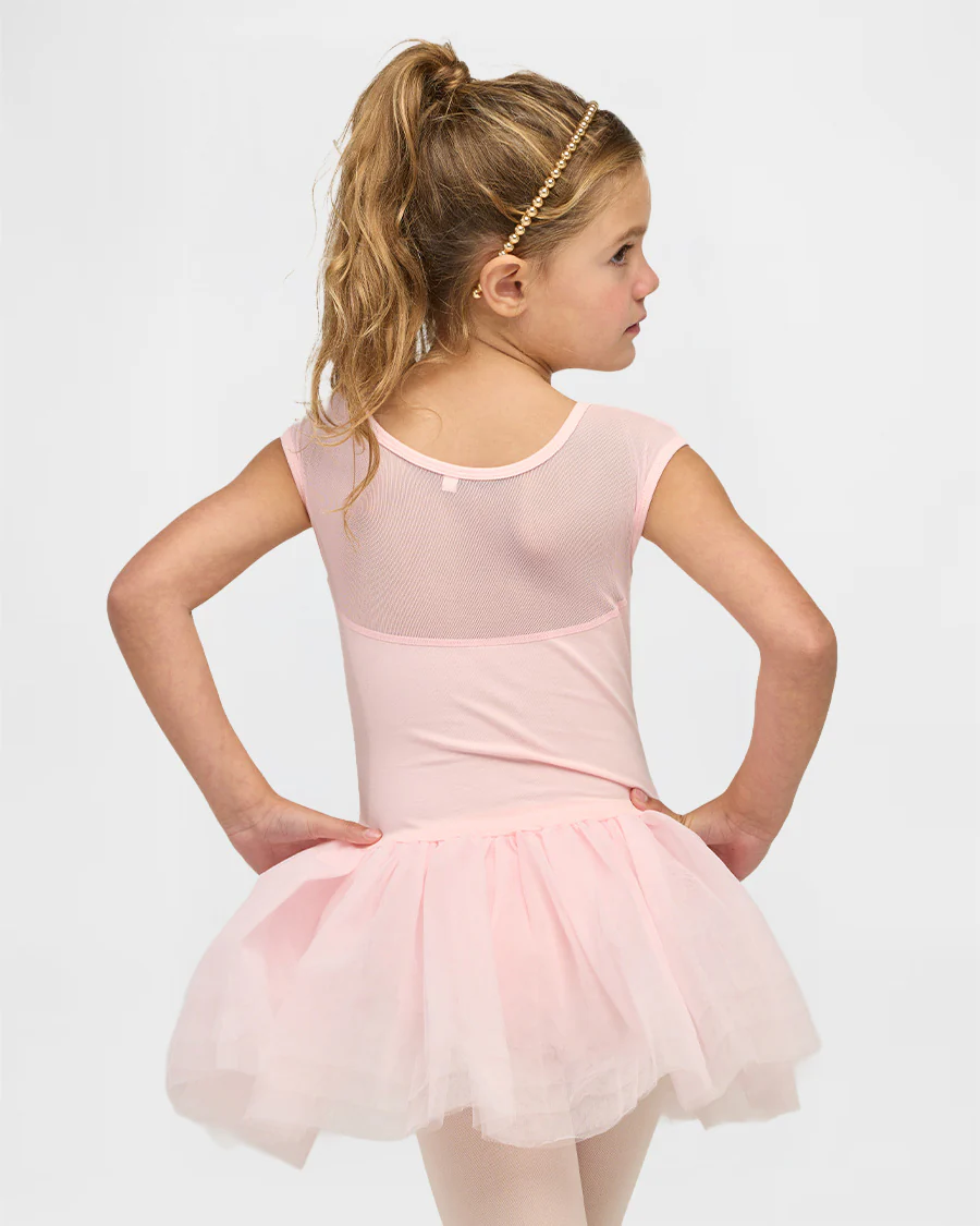 Girls Sweetheart Mesh Inserted Tank Tulle Dress - Image 3