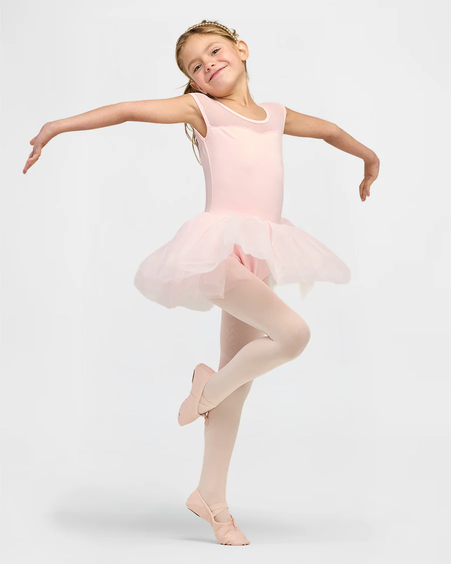 Girls Sweetheart Mesh Inserted Tank Tulle Dress - Image 5